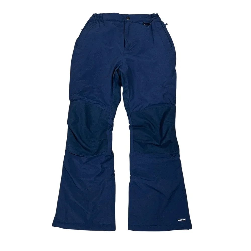 Lands End Youth Snowpants‎ Size 12 Navy Elastic Waist & Boot Cuffs Thermal Warm